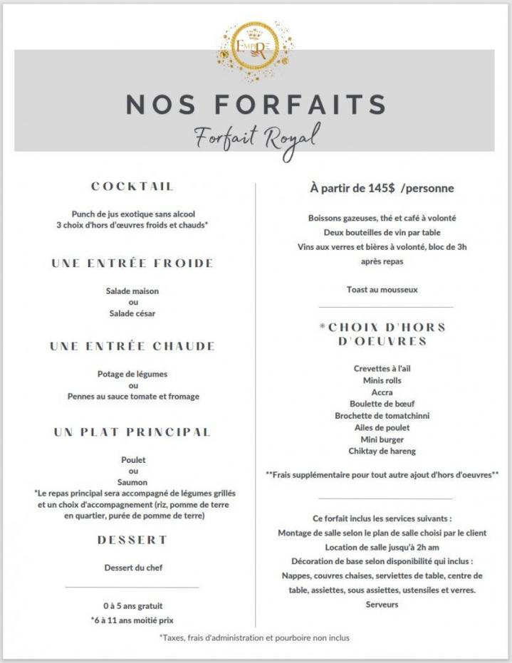 Forfaits royal Montréal-Nord